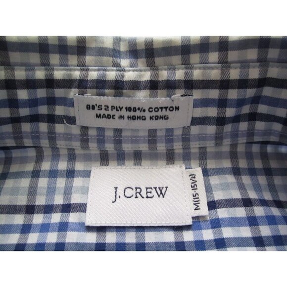 Men's J Crew 80's 2 Ply Cotton Button Up Long Sleeve Shirt Sz M 15-15.5 (MT230) - Picture 2 of 7